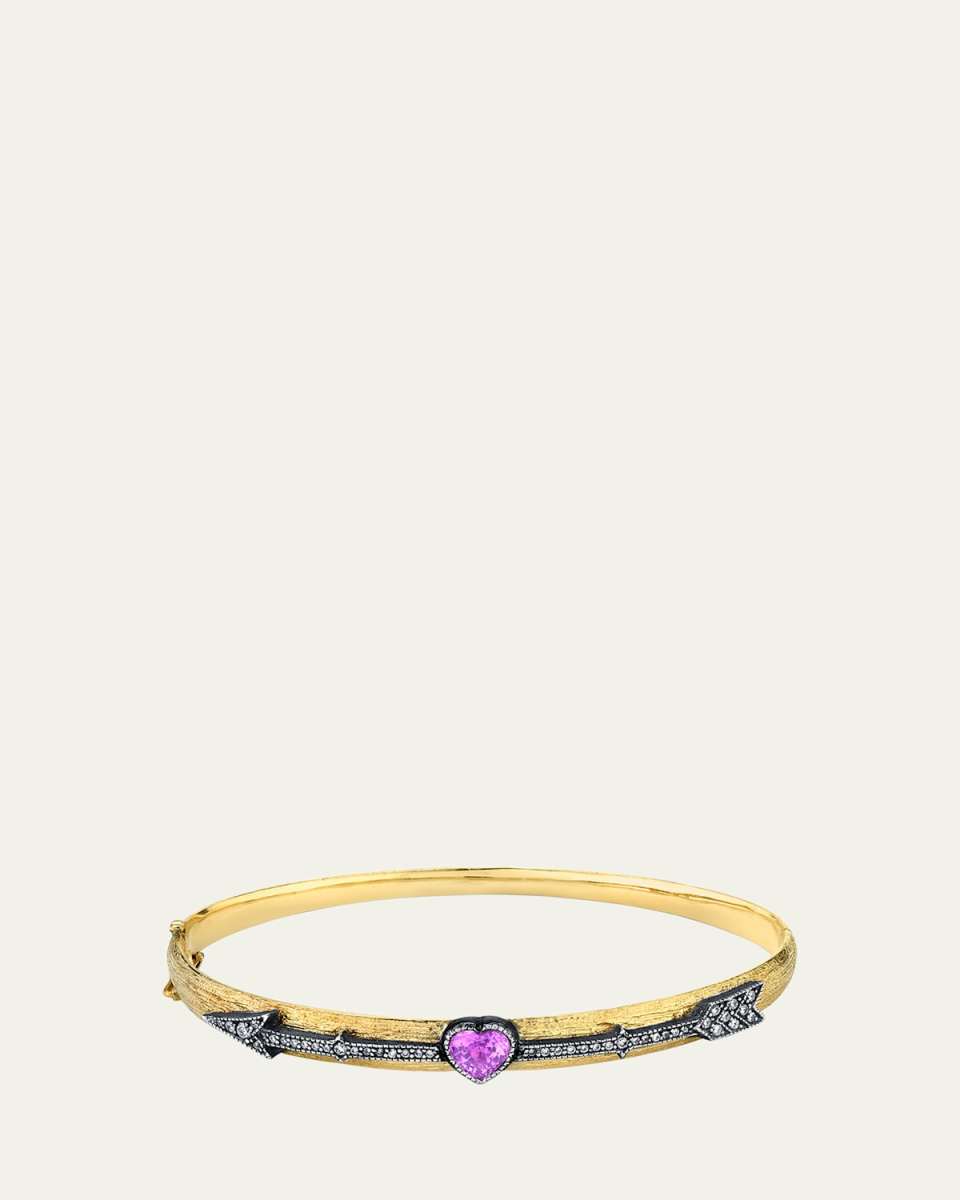 Cupids Arrow Bracelet with Green Tourmaline and Diamonds